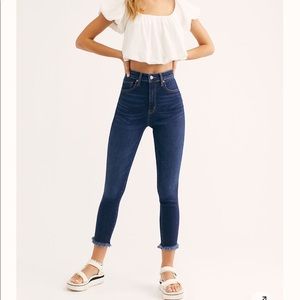Raw Hem Jeggings Indigo 
